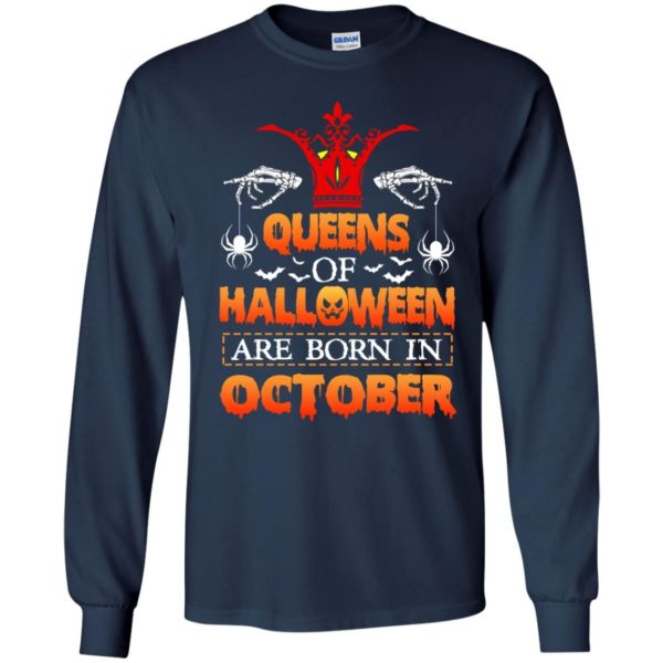image 989 600x600 - Queens of Halloween are born in October shirt, tank top, hoodie