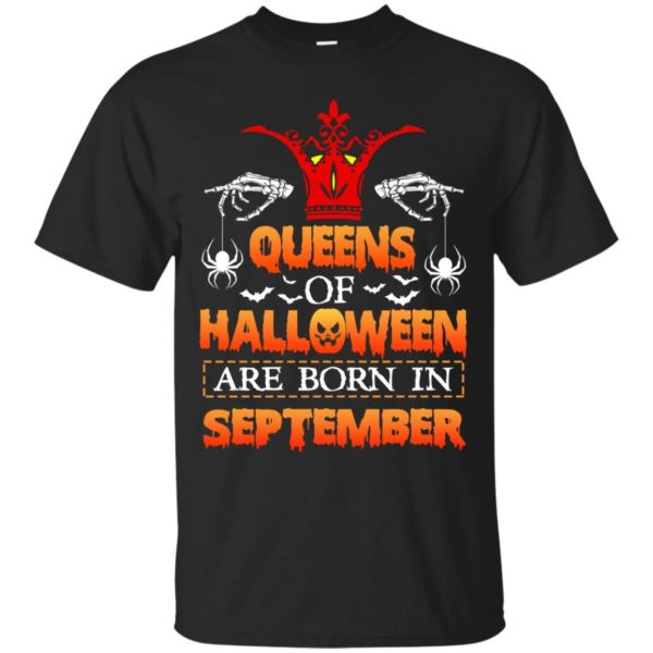 image 998 600x600 - Queens of Halloween are born in September shirt, tank top, hoodie