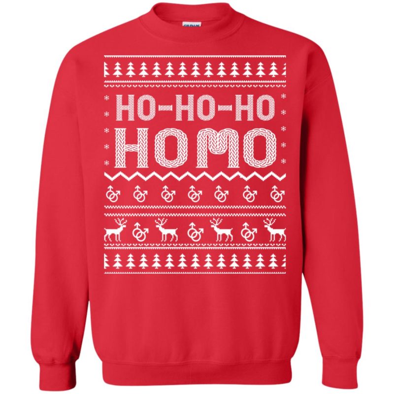 Ho Ho Ho Homo Ugly Sweater Christmas Sweatshirt Rockatee 