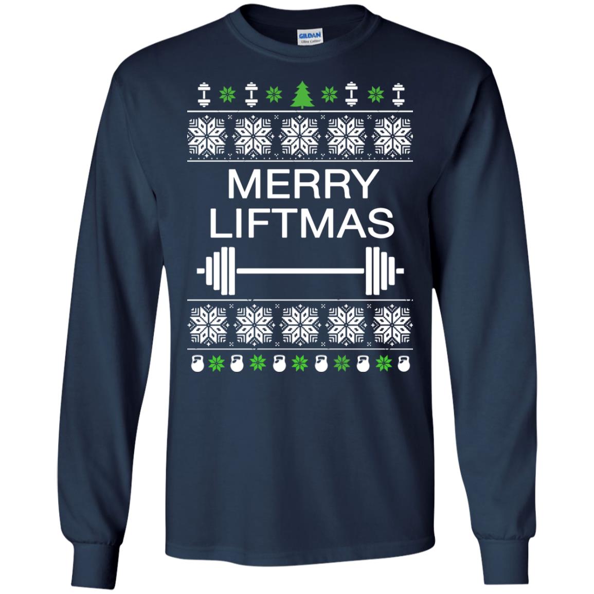 Merry Liftmas Sweater, Ugly Sweatshirt, Long Sleeve - Rockatee