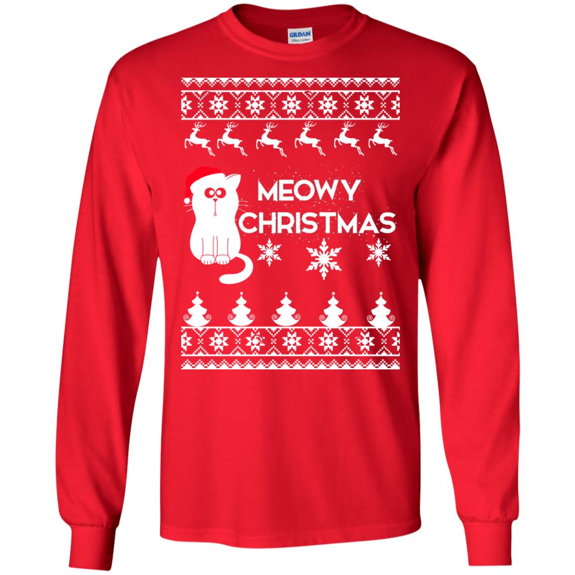 Meowy Christmas Sweater, Ugly Meowy Sweatshirts - Rockatee