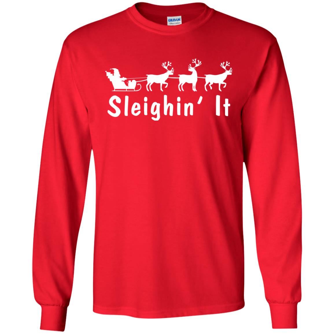 sleighin it christmas sweatshirt