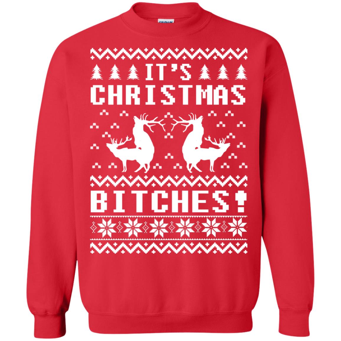 Merry Christmas Bitches Hoodie Deer Humping Ugly Sweatshirt