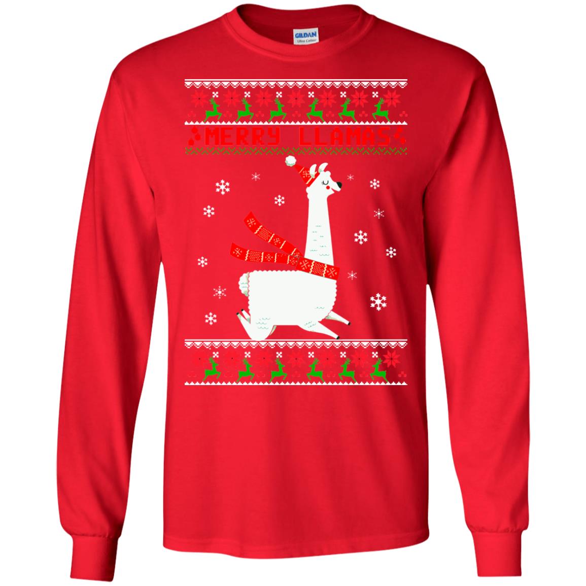 Merry LLamas Christmas Sweater, Ugly Sweatshirts - Rockatee