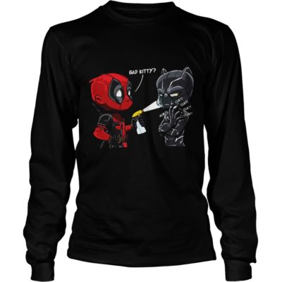 Deadpool Black Panther Bad Kitty Shirt Hoodie Ls Rockatee