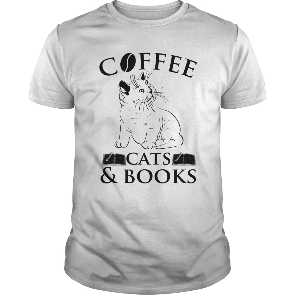 Cat Coffee Cats & Book Shirt, long sleeve - Rockatee