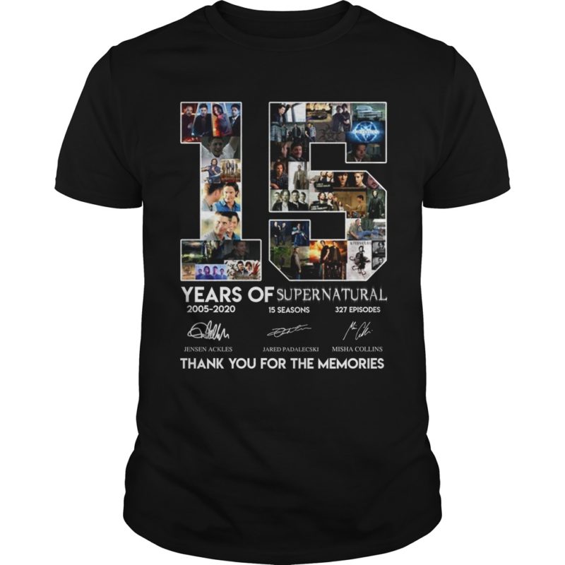 15 years of supernatural thank you for the memories shirt