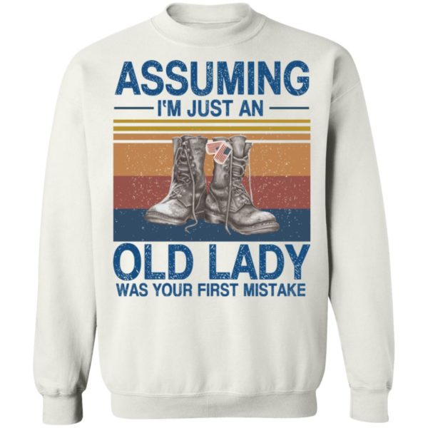 redirect 189 600x600 - Assuming i'm just an old lady was your first mistake veteran shirt