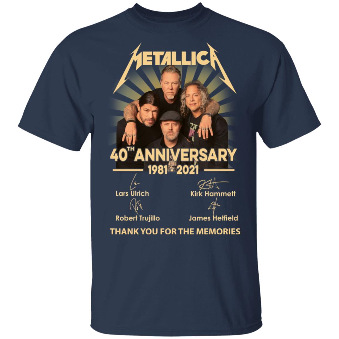 Metallica 40th anniversary 1981-2021 thank you for the memories shirt ...