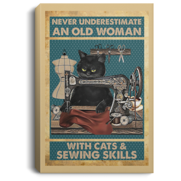 redirect 96 600x600 - Never underestimate an old woman with cats and sewing skills poster