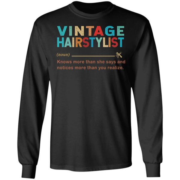 Vintage hairstylist knows more than she says and notices shirt
