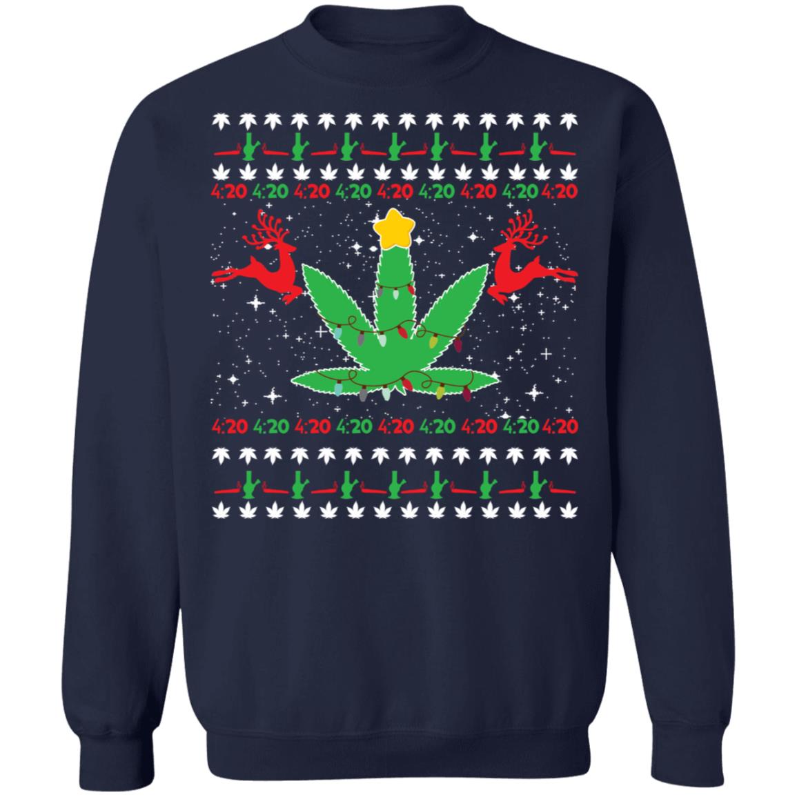 Download Cannabis Christmas sweater, long sleeve