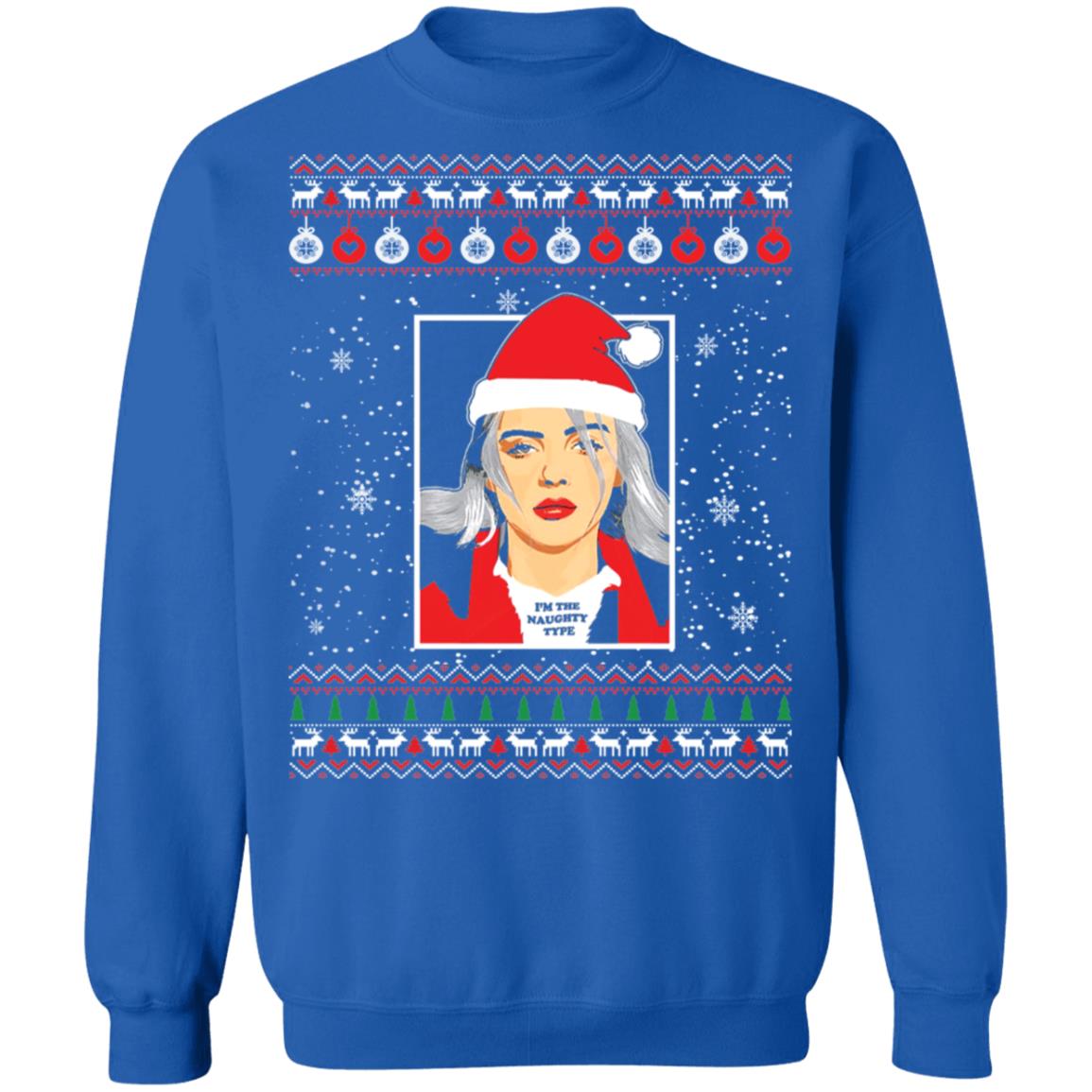 Billie Eilish I'm The Naughty Type Christmas Sweater