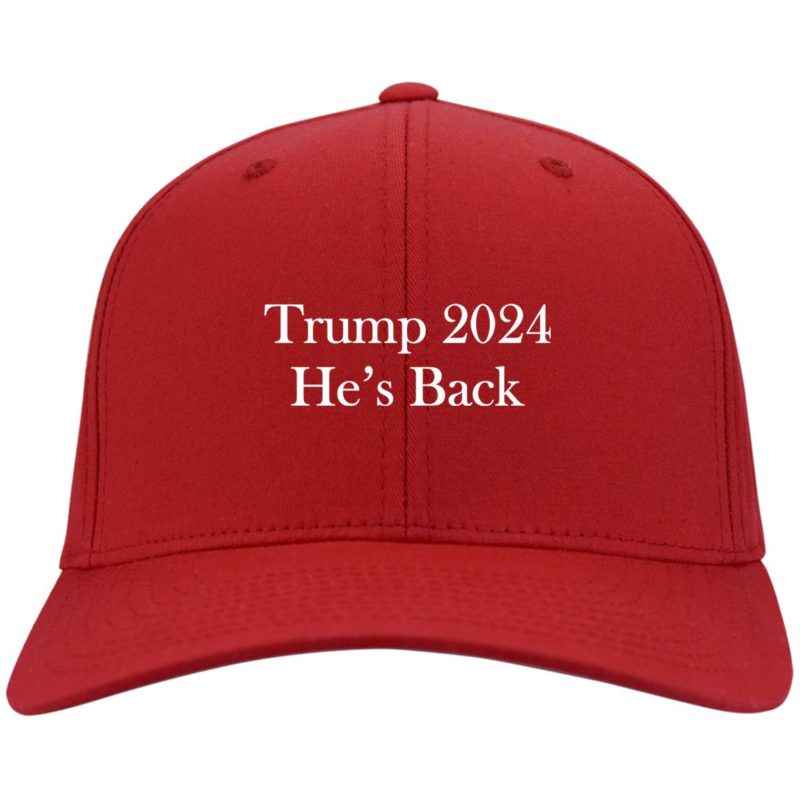 Trump 2024 he's back hat Rockatee