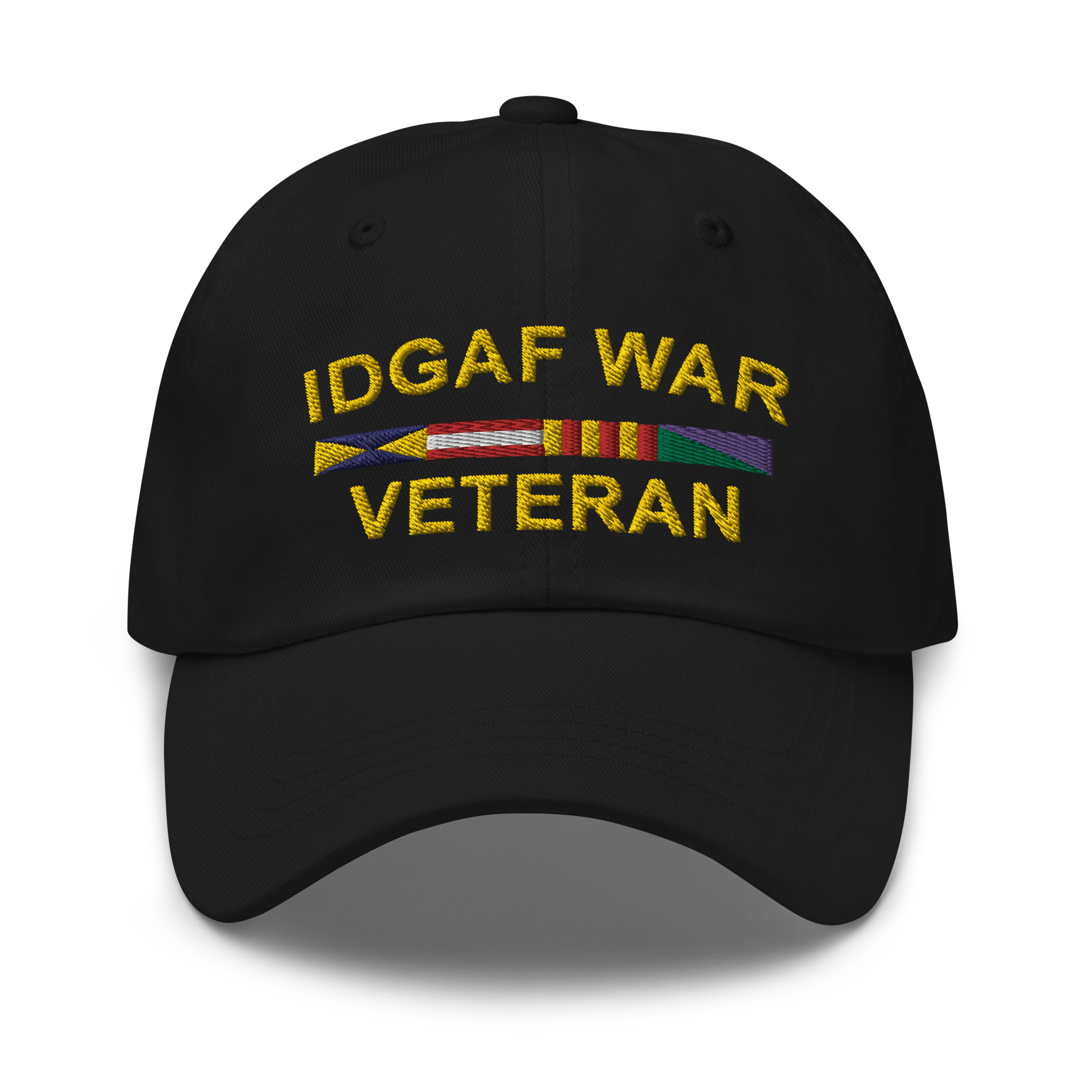 IDGAF-war-veteran_classic-dad-hat-black-front-646734f390432.jpg